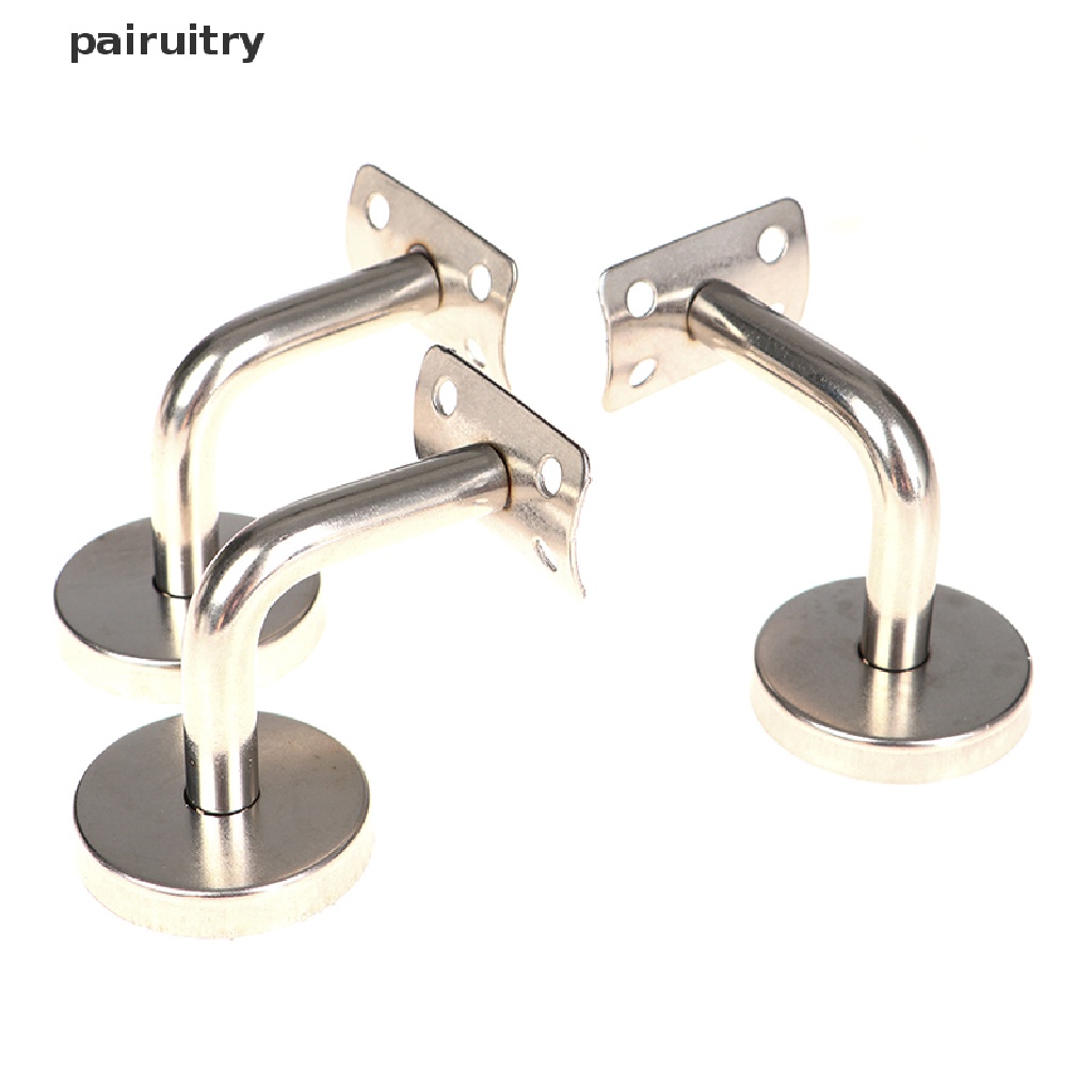 3pcs Bracket Handrail Bahan Stainless Steel Warna Silver Untuk Dinding