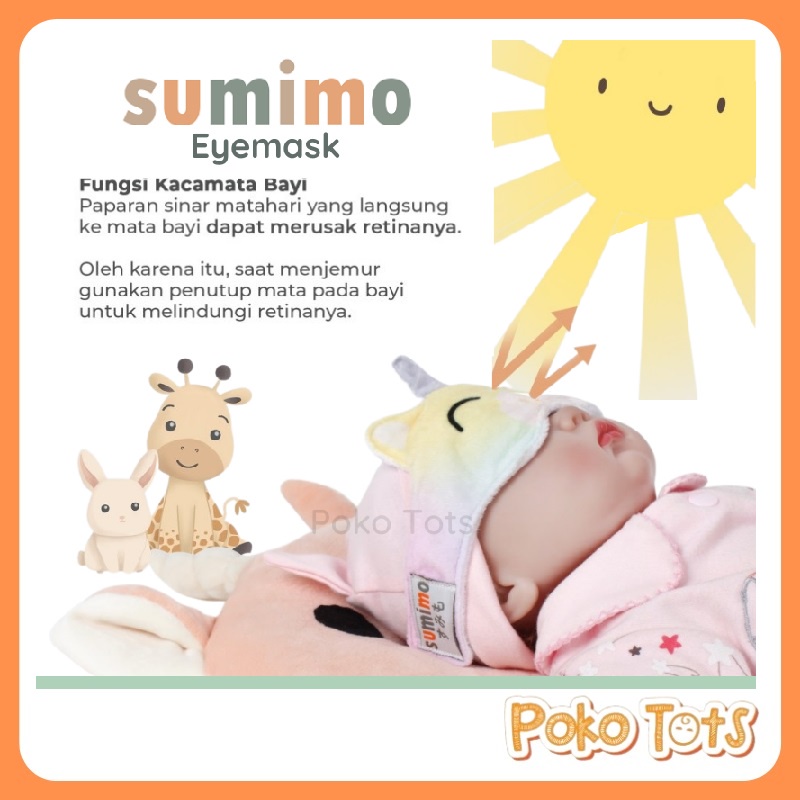 Sumimo Baby Eye Mask Kacamata Jemur Bayi Karakter Penutup Mata Bayi Sumimo WHS