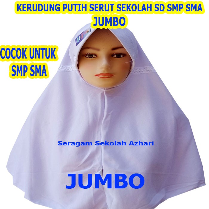 JILBAB SEKOLAH SMA PUTIH JUMBO-HIJAB SEKOLAH SMP PUTIH JUMBO-KERUDUNG PUTIH SEKOLAH SMA