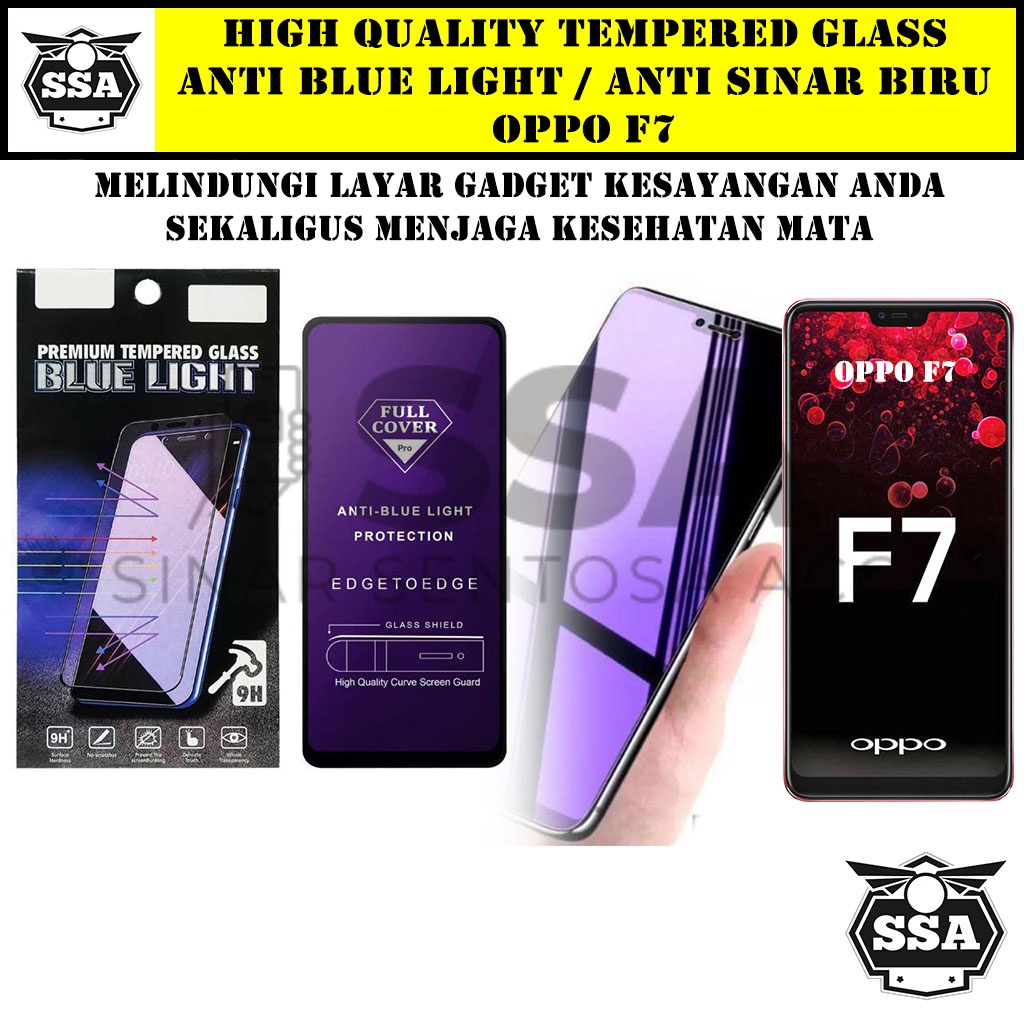 Tempered Glass Oppo F7 Anti Blue Light Anti Sinar Biru F 7 Ori Original Hp Pelindung Layar Temper Anti Lecet Gores TG Murah Berkualitas