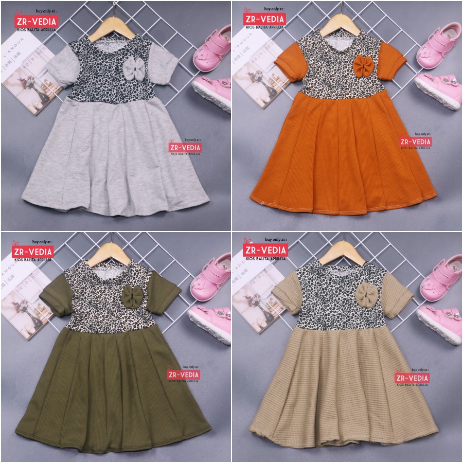 Dress Maudy uk 1-2 Tahun / Baju Balita Cewek Dres Anak Perempuan Harian Gaun Pesta Murah