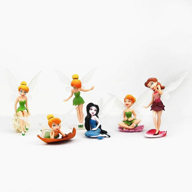 6pcs Flower Fairy Pixie Fly Wing Family Miniature Dollhouse Garden_Decor