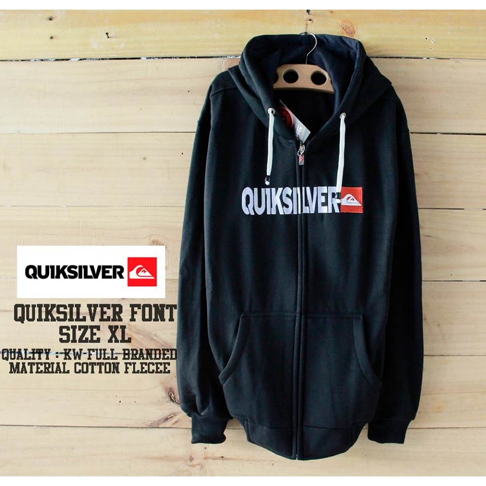 JAKET SWEATER DISTRO QUIKSILVER SIMPLE ZIPPER KEREN / HITAM / MERAH