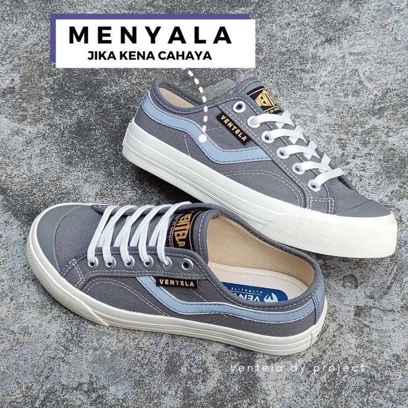 Sepatu Ventela New Public Low Grey - Sepatu Ventela Pria Original