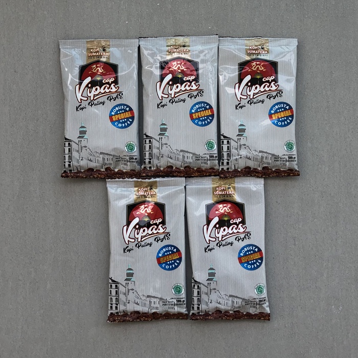 

500 gram (5x100 gram) Kopi Bubuk Sumatera CAP KIPAS Spesial Robusta