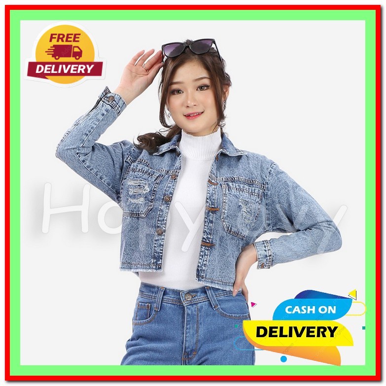 Jaket Wanita Korea Import Cwe Distro Cewek Jins Jket Levis Jumbo Oversized Jacket Jeans Wanita Model