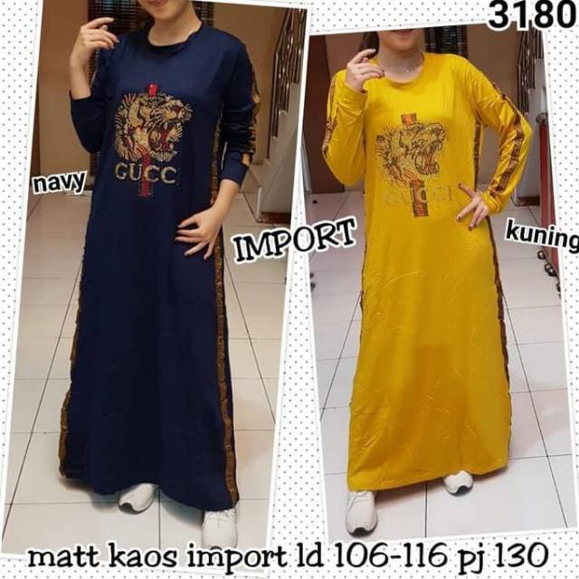 NAVISHA - GAMIS WANITA IMPORT PREMIUM 3180 / UKURAN LD 106 CM - 116 CM, PJ 130 CM / PAKAIAN GAMIS WA