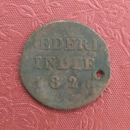 Koin Kuno Ned Indie 1/4 Stuiver 1826 Willem 1 SP116