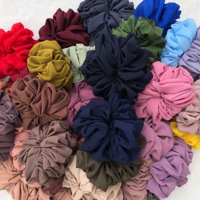 Scrunchie JUMBO BESAR Ikat Rambut Cepol Penambah Volume Hijab