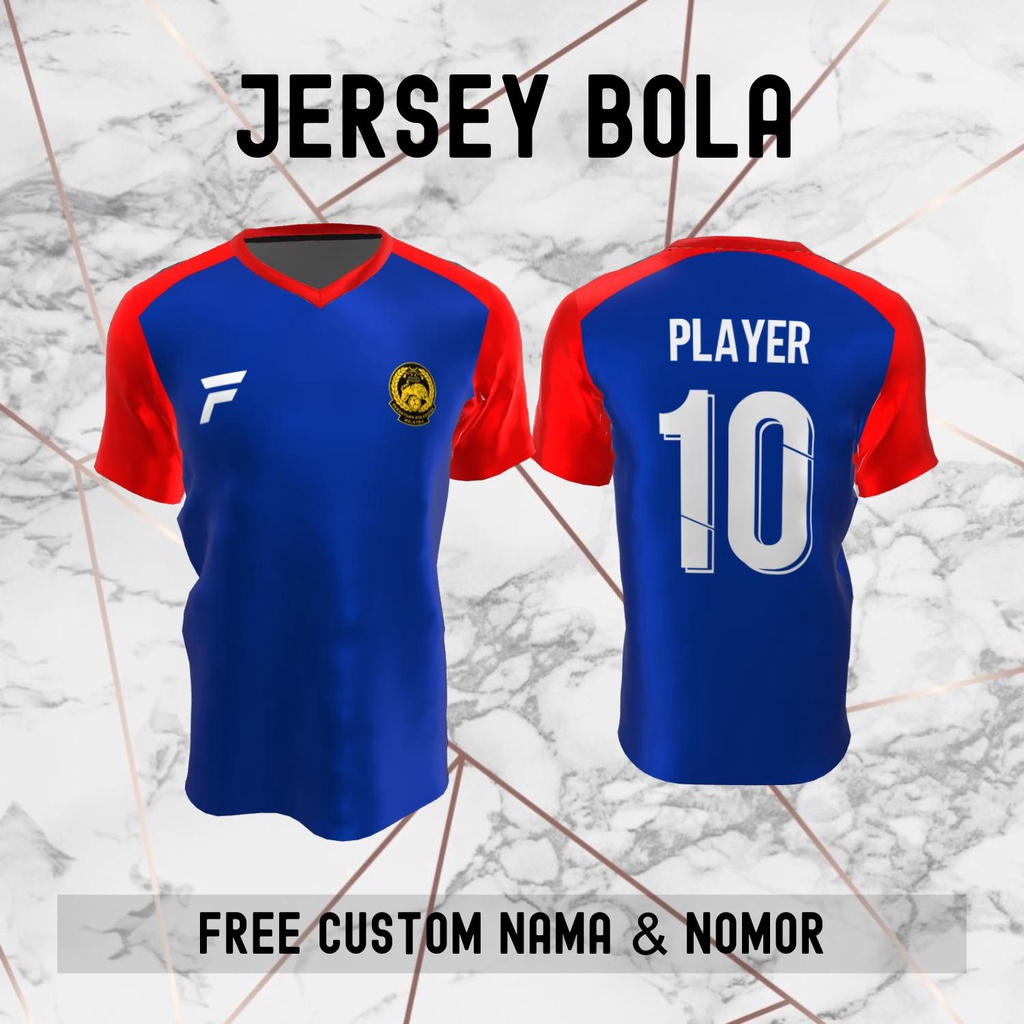 Jersey Malaysia Timnas Negara Bola Baju Kaos Custom Nama dan Nomor Punggung - 435