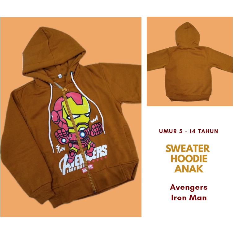 Jaket Anak Laki-laki Gambar Kartun - Sweater Hoodie Anak Tebal