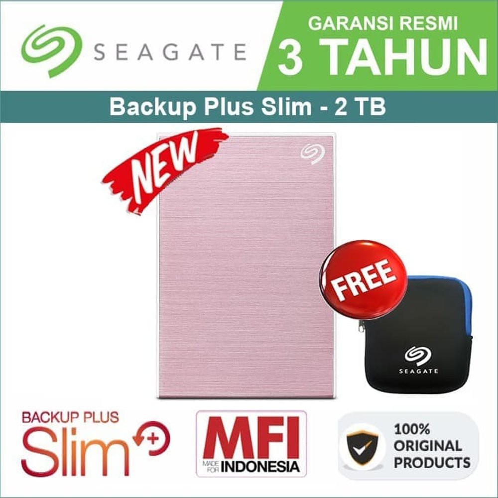 Terlaris Harddisk Hardisk Eksternal External 2 tera Seagate Backup Plus Slim 2TB HDD External 2.5