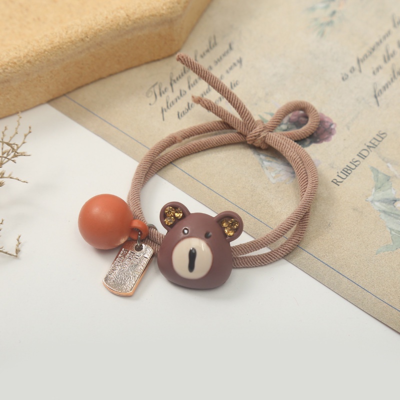 MURMURE.ID | KARET IKAT RAMBUT ALA KOREA MOTIF BERUANG BEAR HAIRTIE / IKAT RAMBUT MOTIF BERUANG HA146-BROWN