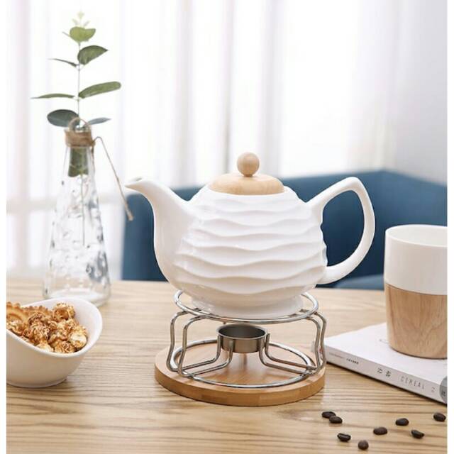 Teko keramik teapot dengan pemanas