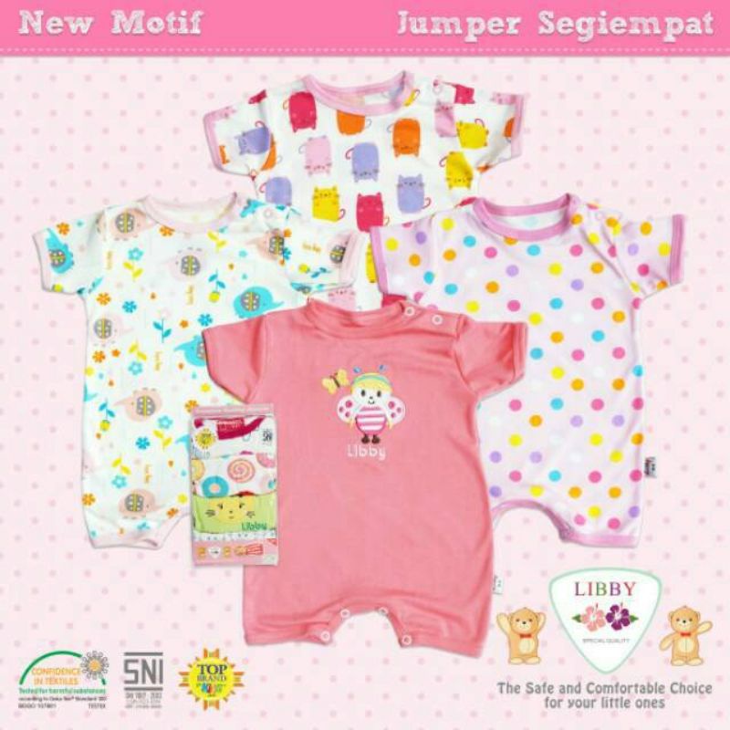 Libby Romper Premium  Pendek Segiempat 4in1