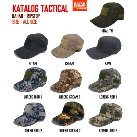 Topi Tactikal / Topi Taktikal / Topi TNI / Topi Komando / Topi Militer Kualitas Premium