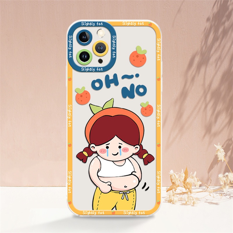 Soft Case Silikon Transparan Motif Fat Girl Untuk iPhone 13 12 11 Pro Max X Xr Xs Max SE 2020 8 7 6 6s Plus