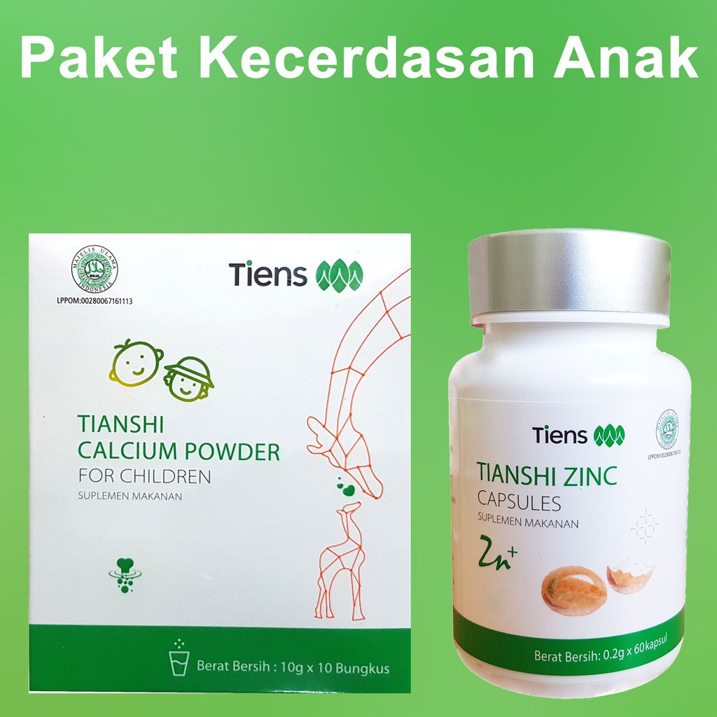 Paket Kecerdasan Anak Kalsium Zinc Tiens Tianshi Perkembangan Otak Stokis Tiens 146
