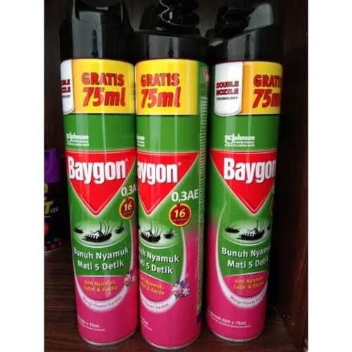 Baygon Semprot Anti Nyamuk,Lalat dan Kecoa 600+75ml