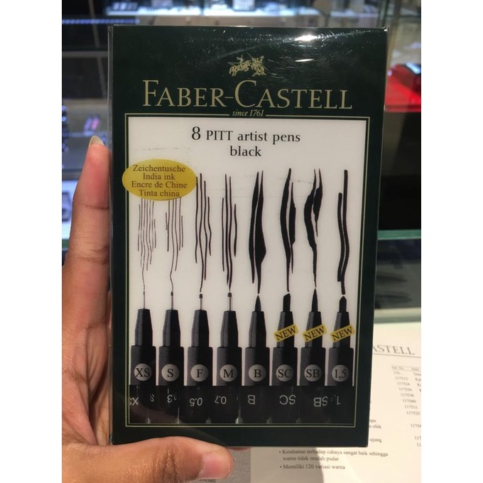 

[[COD]] Faber-Castell | Pitt Artist Pen Black set 8 HEMAT Kode 106