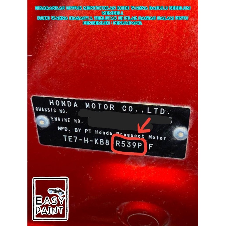 Cat Oles Passion Red Pearl R539P Honda CRV Mobilio BRV Merah Metalic