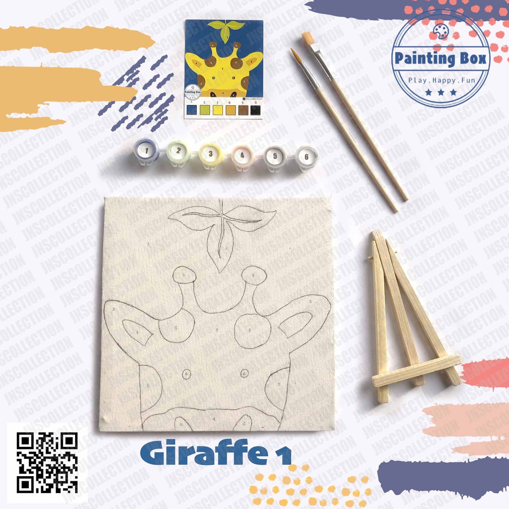 

PAINT BY NUMBER by Painting BOX I Painting Kit I Aktivitas melukis anak Giraffe1