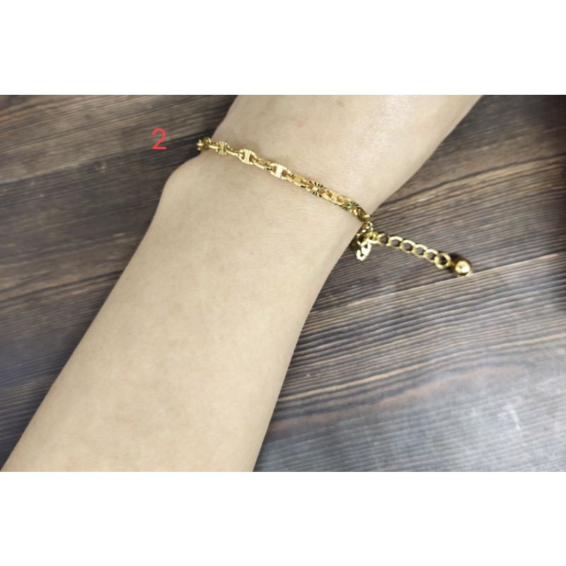 Fifi Fashion Gelang Tangan Simple Ukir Antikarat Model Perhiasan Lapis Emas