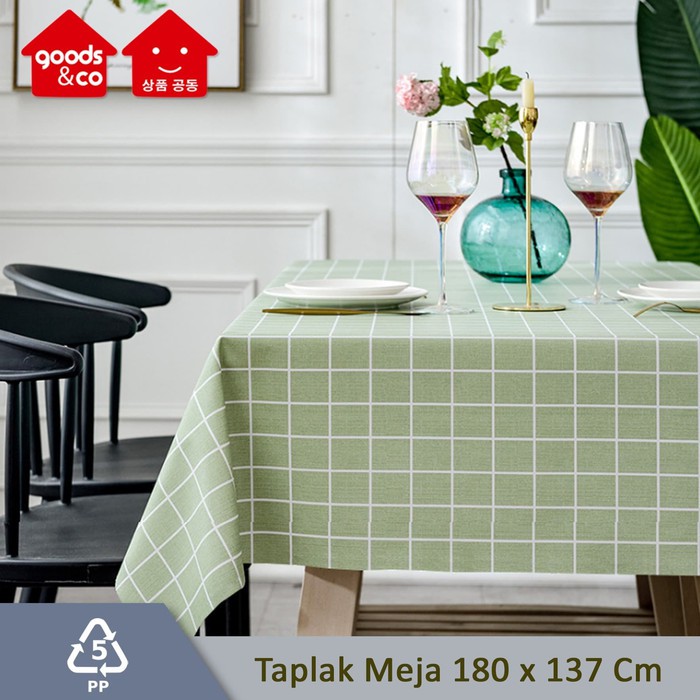 180x137 Cm Taplak Meja PVC Motif Kotak ANTI AIR WATERPROOF/ OILPROOF