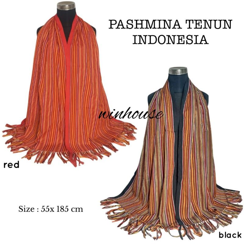 Grosir (SSC) Tenun Indonesia Scarf Pashmina Handmade Lurik Syal Motif Traditional Premium Termurah