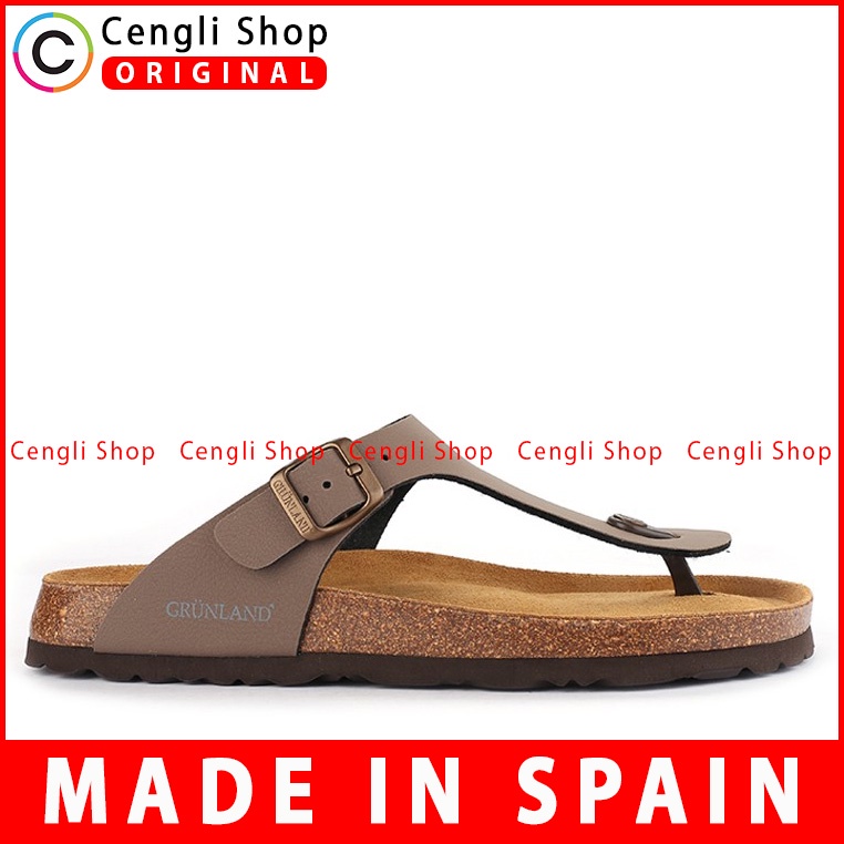 SANDAL JEPIT KULIT GRUNLAND PRIA ORIGINAL CASUAL ASLI COKLAT GRM03