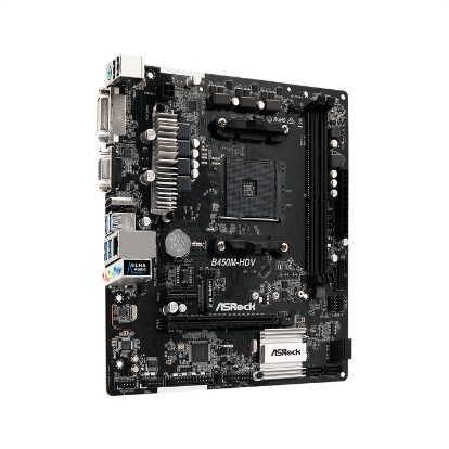 ASRock B450M-HDV (AM4, AMD Promontory B450, DDR4, USB3.1, SATA3)