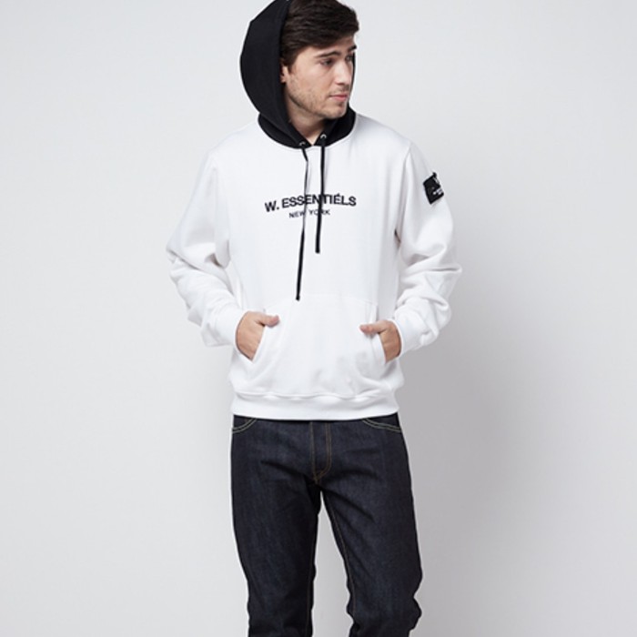 W.ESSENTIELS | HOODIE | RENAUD | WHITE BLACK - -