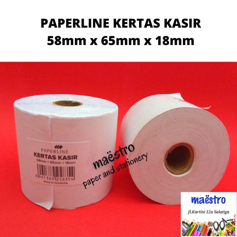 

Telstruk Palerline TS 5865 / Kertas Kasir 58mmx65mmx18mm/ Paper Rol Murah