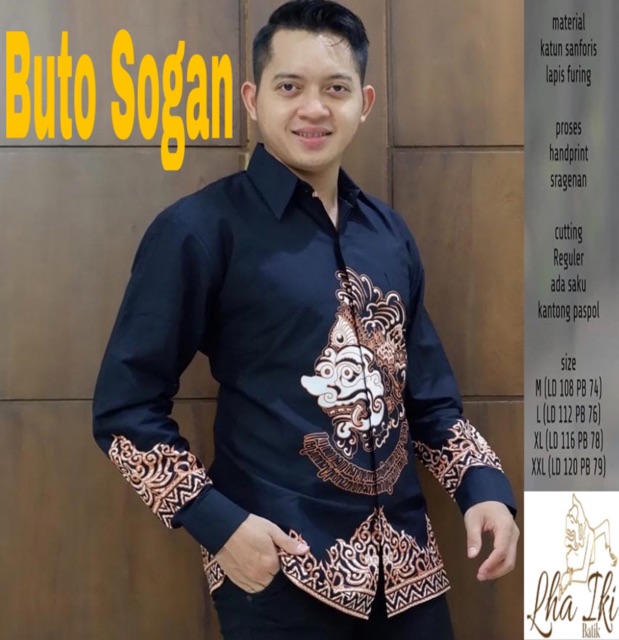 KEMEJA BATIK LENGAN PANJANG BUTO SOGAN