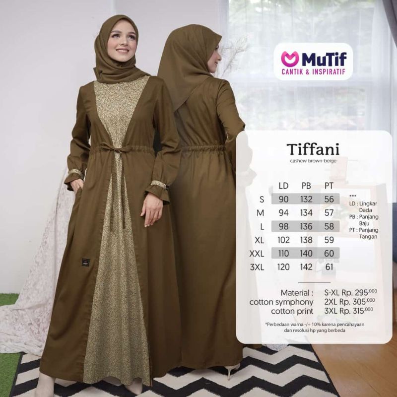 Sarimbit mutif 2022 / Gamis mutif terbaru / mutif Tiffany /Gamis dewasa / Koko dewasa