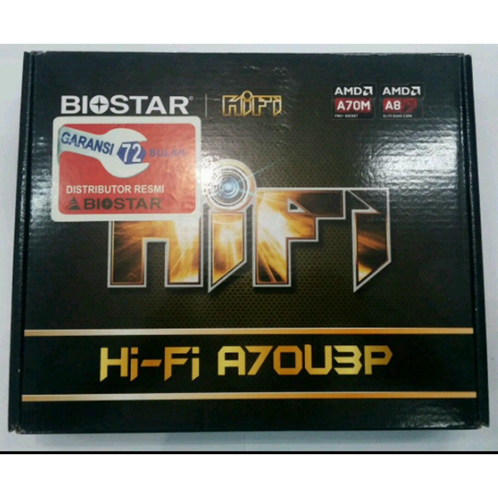 "PAKET GAMING"

(#) Motherboard Biostar Hi-Fi A70U3P Socket FM2+
(#) Processor AMD A8 7600 3.8GHz. S