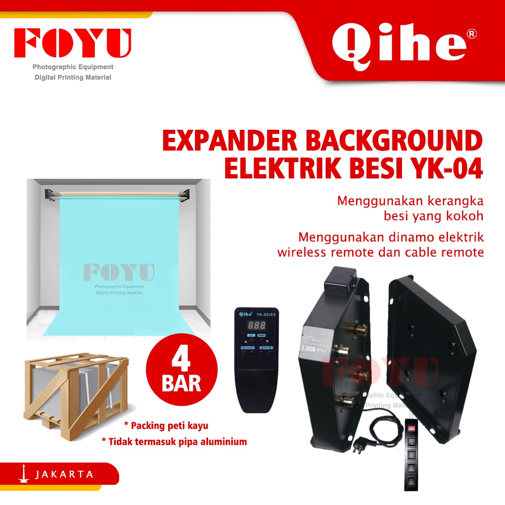 Expander Background Elektrik Besi 4 Slot Bar Wireless Remote YK-04