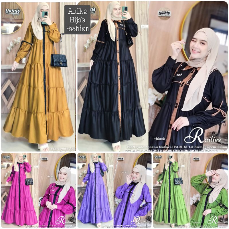 RAILIES DRSS ORIGINAL BY UWAIS HIJAB. GAMIS DRESS MAXY TOBAYO TERBARU. DRESS MAXY BUSUI PREMIUM