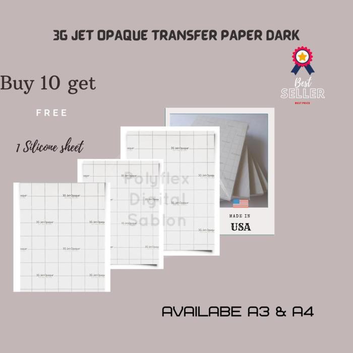 

Transfer Paper 3G Jet Opaque Termurah Size A4