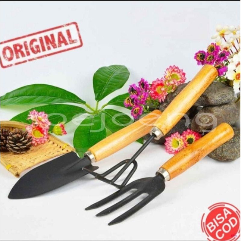 Garden Tools Alat Kebun Taman Sekop Mini Gagang Kayu