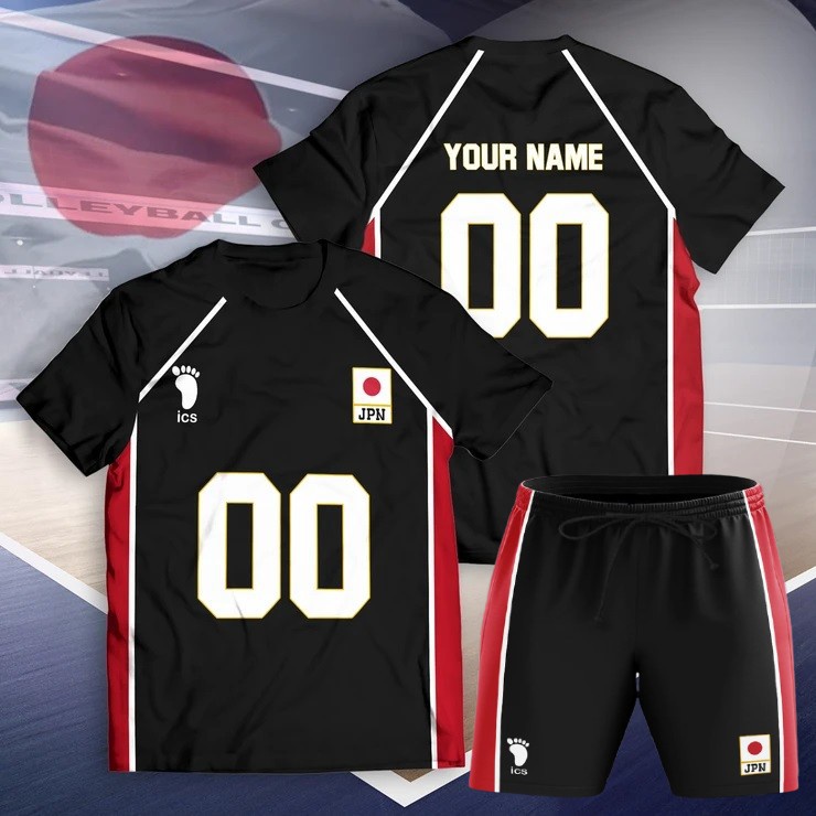 Jersey Baju Kaos Costume Anime Haikyuu Timnas Japan Jepang Team Vollyball Hitam