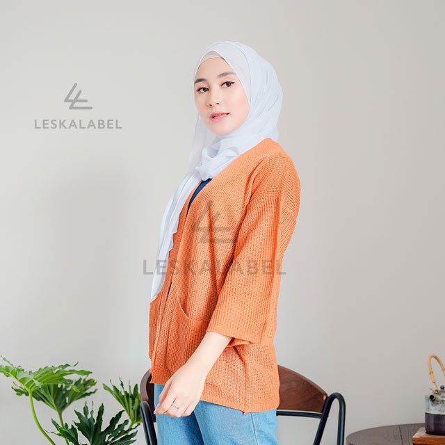 Cardigan Rajut Tebal Oversize Wanita Loccy Sweater Premium Murah-LOCCY CARDY CORAL