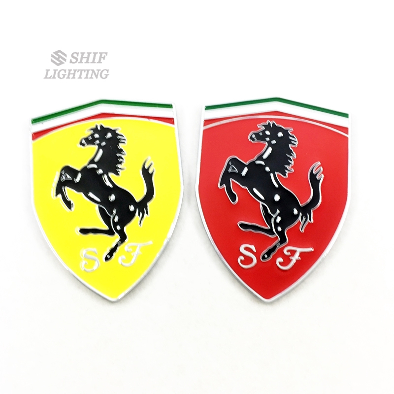 1x Stiker Emblem Logo Kuda SF Bahan Metal untuk Ferrari