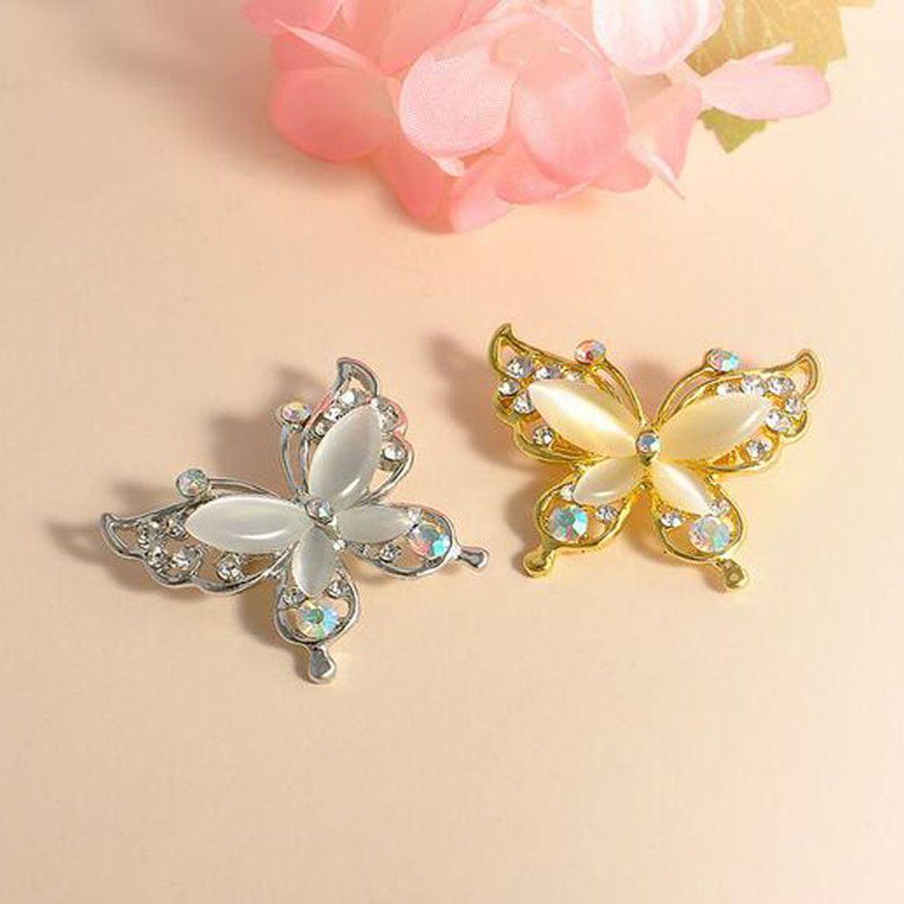 Agustina Bros Pin Pengantin Modis Batu Opal Pernikahan Fashion Perhiasan Kristal Kupu-Kupu Brooch Pin