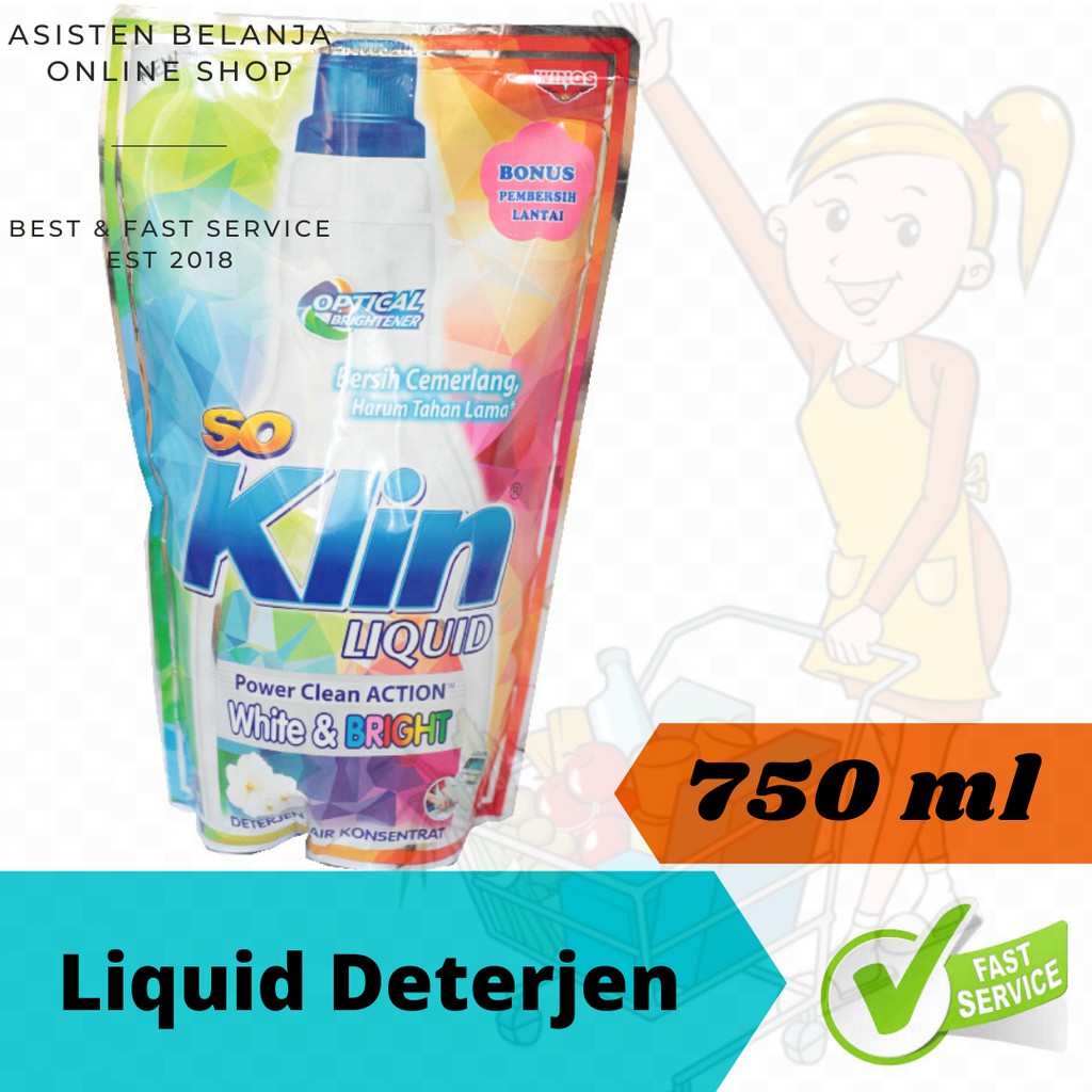 SO KLIN Liquid White Bright 800 ml SoKlin Deterjen Cair 
