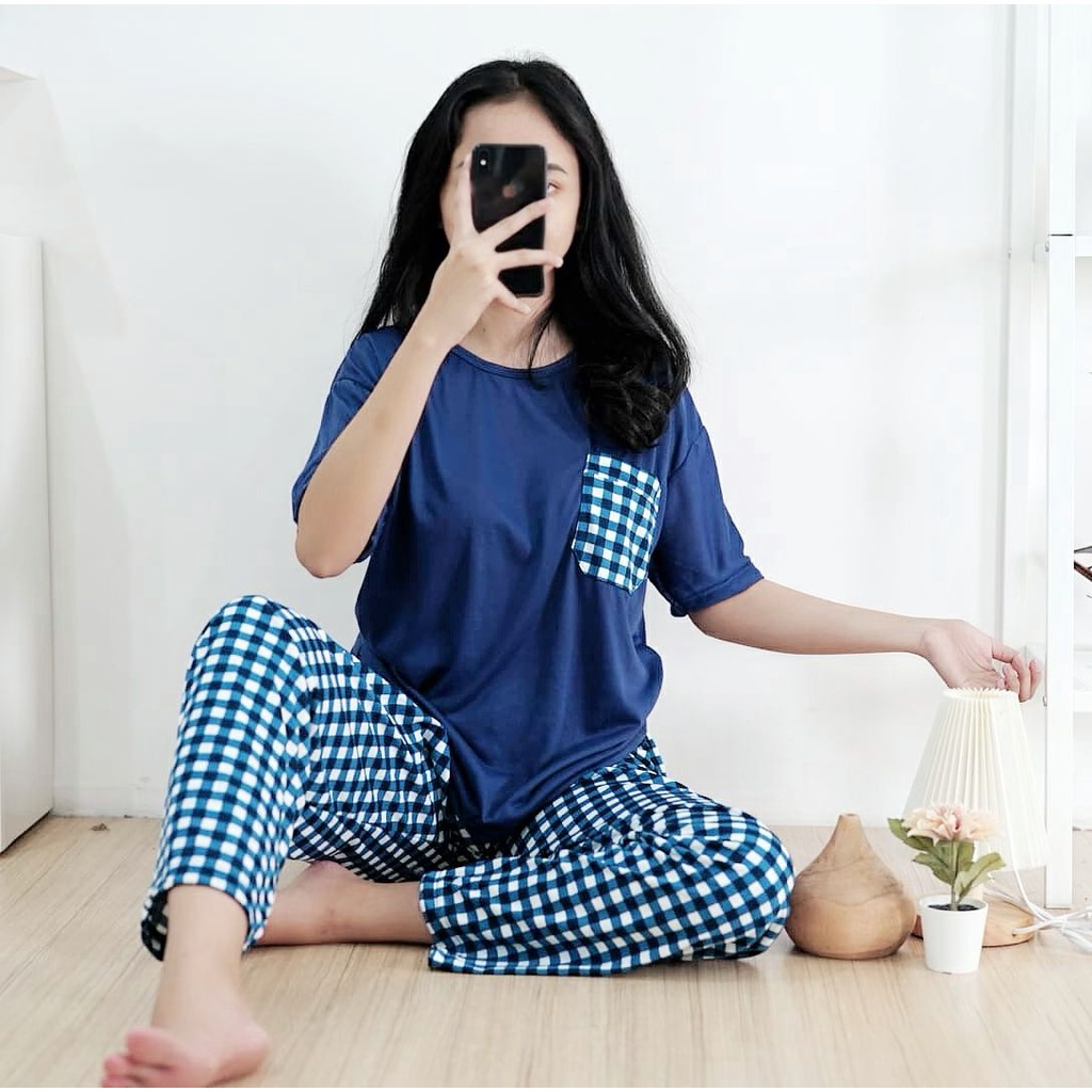 BEFAST - ZFS OOTD Wanita Setelan LILA / LADY SET / Set Baju Tidur wanita / Pakaian Set Kekinian / Set Motif Baju Tidur / Set Atasan Lengan Pendek+Celana Panjang / Setelan Keluaran Terbaru Wanita / Setelan Termurah