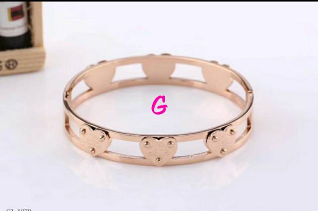 Titanium gelang korea bangle asli anti karat JJ1788