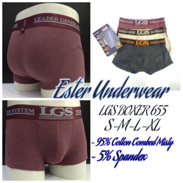 CELANA BOXER PRIA LGS 655 ISI 3Pcs |BOXER BAHAN COTTON MISTY