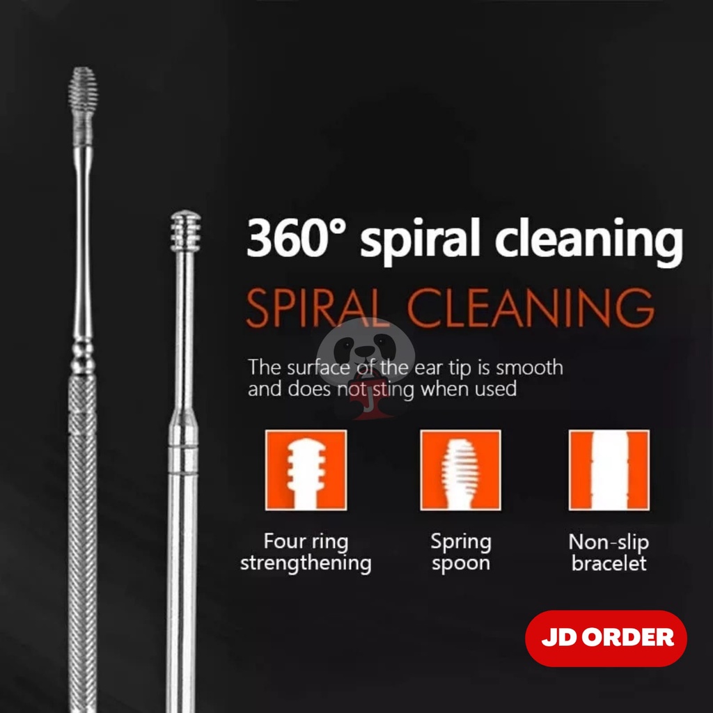 Clean Small Earwax Pembersih Telinga Stainless Korek Kuping Stainless Steel