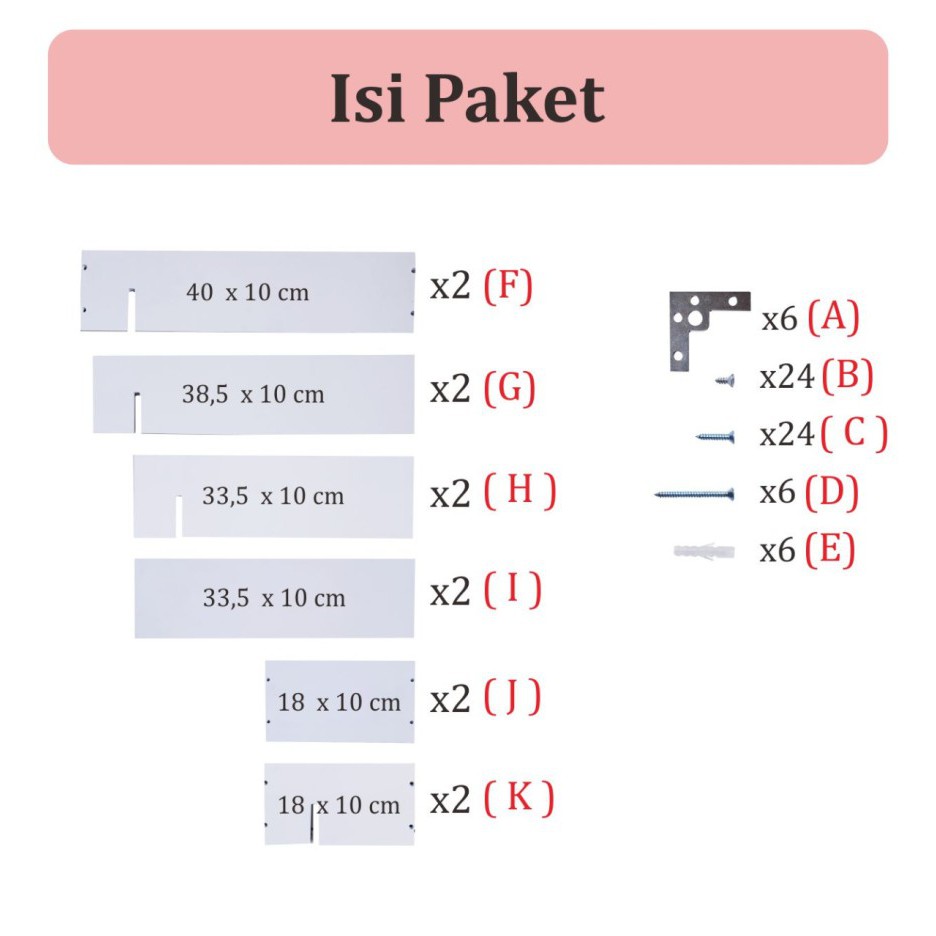 Mega_1688 rak dinding melayang susun 3 kotak MG931